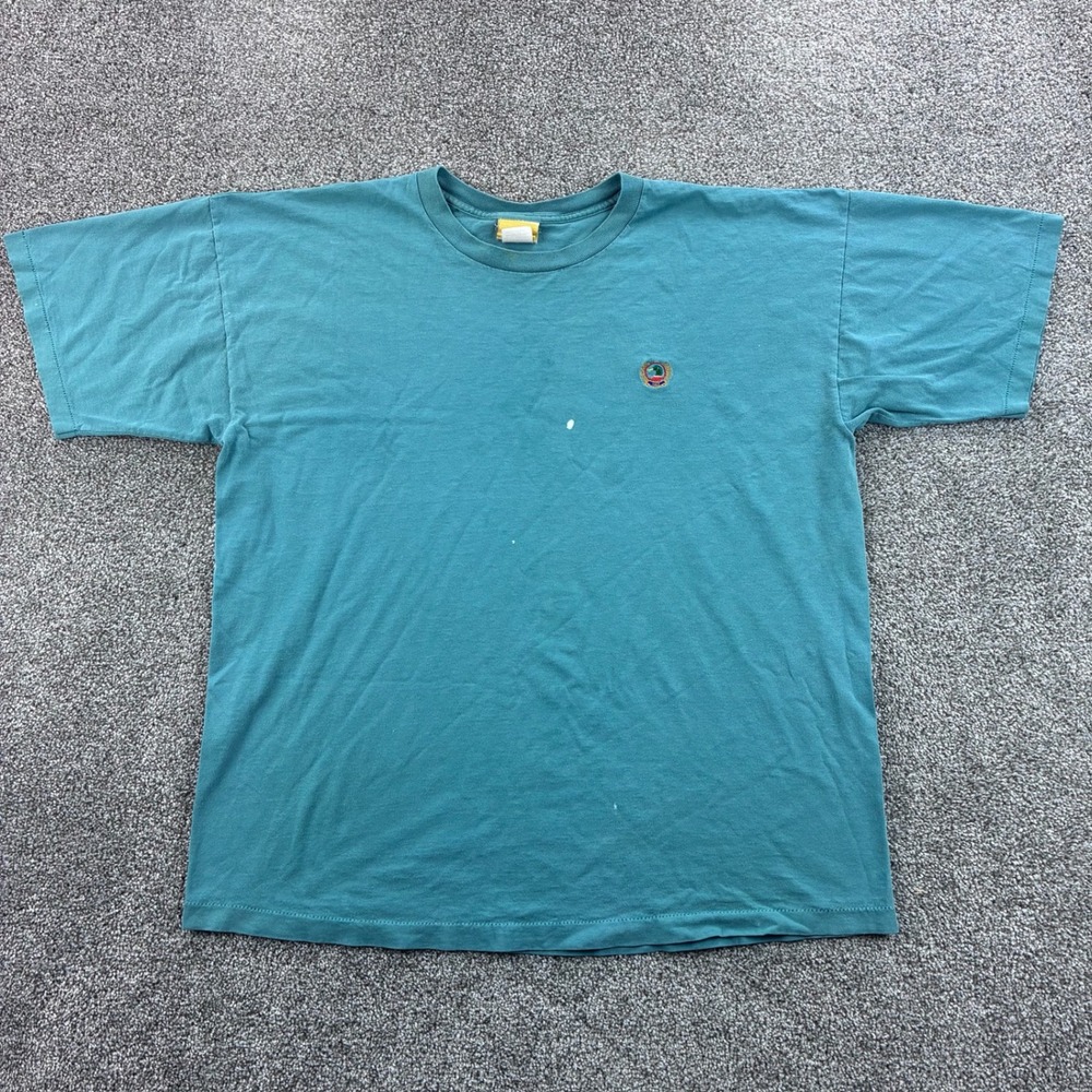 Vintage Duck Head Shirt Mens XL Teal Cotton Embroidered Logo Short Sleeve